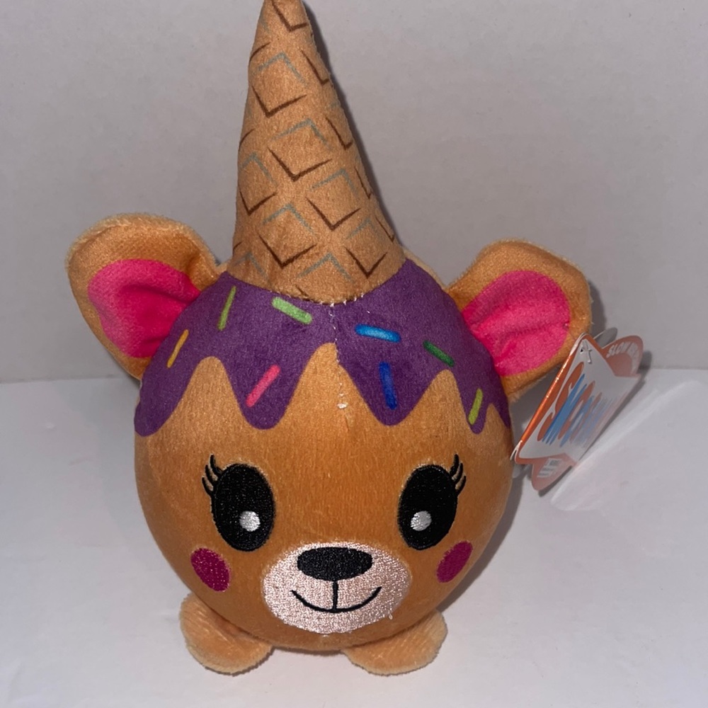 Smooshimals ice cream cone teddy bear with tags